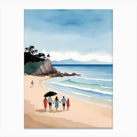 People On The Beach Painting (10) Canvas Print