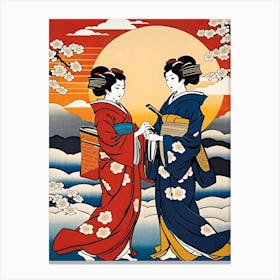 Two Geisha Women 1 Canvas Print