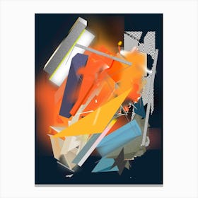 Abstract Mobile Deep Blue Yellow Orange Canvas Print