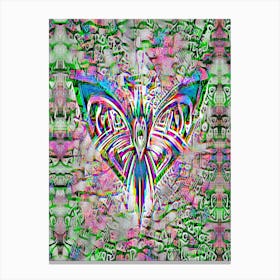 Funky Psychedelic Rave Festival Butterfly Canvas Print