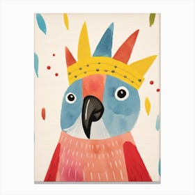 Little Macaw 2 Wearing A Crown Canvas Print