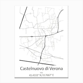 Castelnuovo Di Verona,Italy Minimalist Map Canvas Print