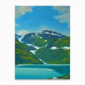 Jostedalsbreen National Park Norway Blue Oil Painting 1  Canvas Print