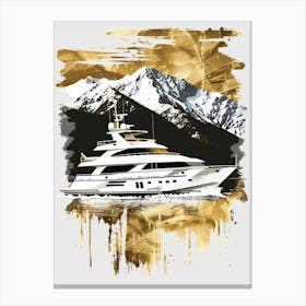 Yacht In The Mountains Canvas Print