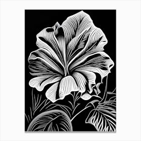 Hibiscus Leaf Linocut 2 Canvas Print