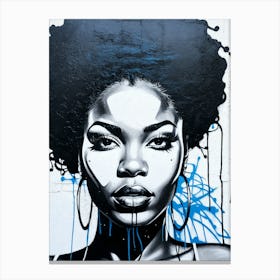 Graffiti Mural Of Beautiful Black Woman 113 Canvas Print