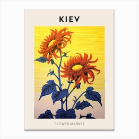 Kiev Ukraine Botanical Flower Market Poster Canvas Print