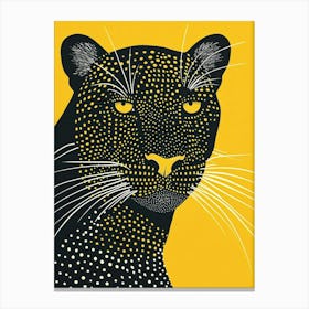 Yellow Black Panther 3 Canvas Print