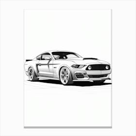 Ford Mustang Line Drawing 19 Canvas Print