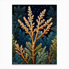 William Morris Coral Reef At Night Canvas Print