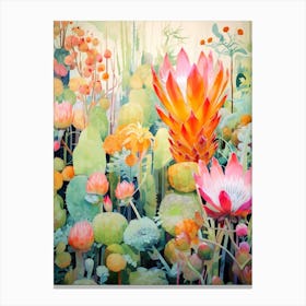Tropical Plant Painting Pencil Cactus 1 Canvas Print