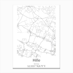 Hille,Germany Minimalist Map Canvas Print