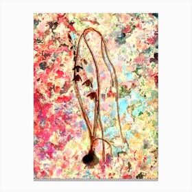 Impressionist Albuca Botanical Painting in Blush Pink and Gold Canvas Print
