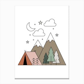 Woodland Camping Canvas Print