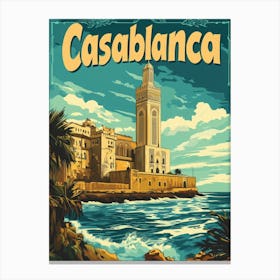 Aihrgdesign A Vintage Travel Poster Of Casablanca Featuring T Eb9b2ade 588b 4ae6 83f0 86defc66460c 0 Canvas Print