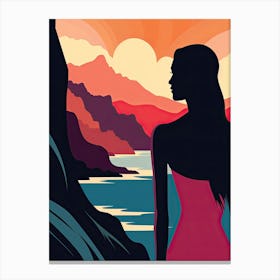 Kauai Hawaii, Usa, Bold Outlines 2 Canvas Print