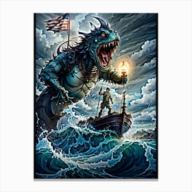 Sea Monster Attack Canvas Print