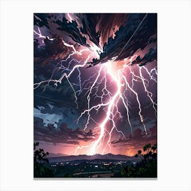 Lightning In The Sky 14 Canvas Print