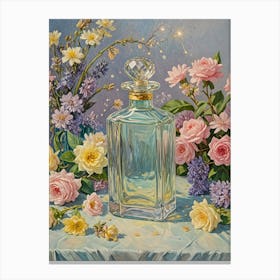 Floral Perfume Bottle Canvas Print