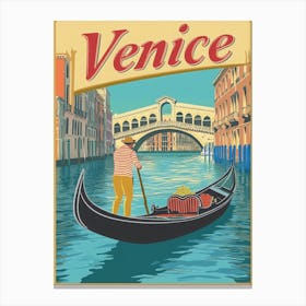 Aihrgdesign A Vintage Travel Poster Of Venice 3 Canvas Print