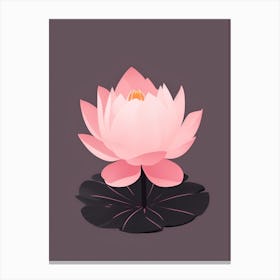 A Pink Lotus In Minimalist Style Vertical Composition 12 Canvas Print