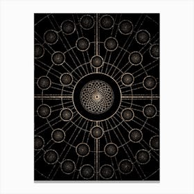 Geometric Glyph Radial Array in Glitter Gold on Black n.0420 Canvas Print