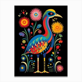 Folk Bird Illustration Emu 3 Canvas Print