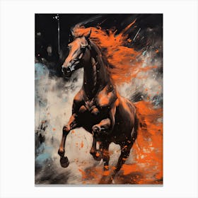 A Horse Painting In The Style Of Palette Negative Painting 4 Canvas Print