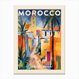 Casablanca Morocco 1 Fauvist Painting  Travel Poster Canvas Print