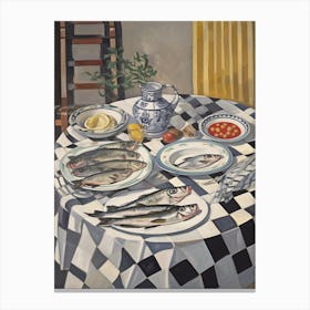 Sardines Still Life Painting Canvas Print