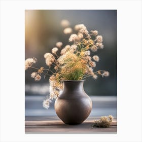 Dried Flowers in a Vase Canvas Print