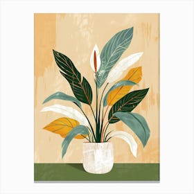 Prayer Plant Minimalist Illustration 5 Canvas Print