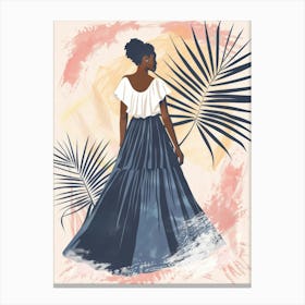 Afro-American Woman In Skirt Canvas Print