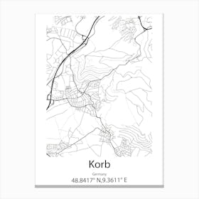 Korb,Germany Minimalist Map Canvas Print