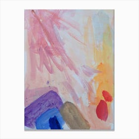 Abstract Painting Rainbow Mountain Canvas Print