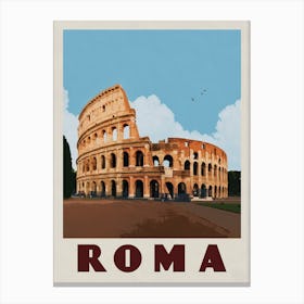 Rome Italy Colosseum Travel Poster Canvas Print