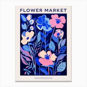 Blue Flower Market Poster Snapdragon 2 Canvas Print