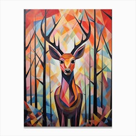 Deer Abstract Pop Art 1 Canvas Print