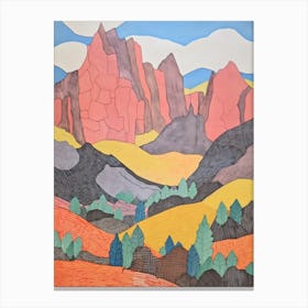 Mount Kenya Colourful Mountain Illustration Canvas Print