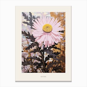 Flower Illustration Asters 2 Poster Canvas Print