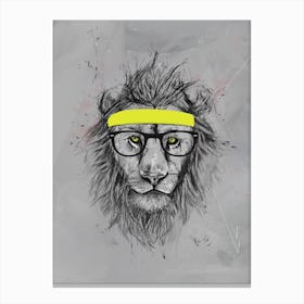 Hipster Lion Canvas Print