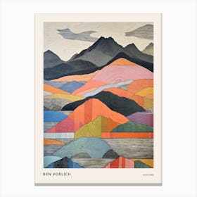 Ben Vorlich Scotland 2 Colourful Mountain Illustration Poster Canvas Print