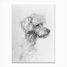 Poodle Dog Charcoal Line 2 Canvas Print