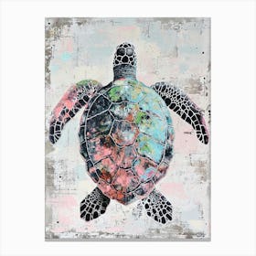Paint Splash Sea Turtle 3 Canvas Print