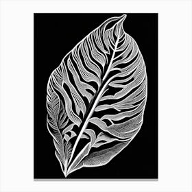 Plantain Leaf Linocut 1 Canvas Print