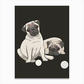 Two Pugs Canvas Print