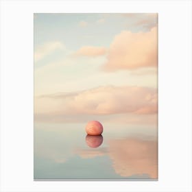 Pink Egg On Water. Generated AI. Art Print Canvas Print