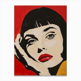 Woman With Red Lipstick Canvas Print