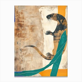 Otter 3 Cut Out Collage Canvas Print