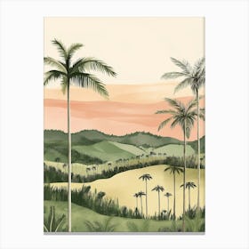 Palm Trees At Sunset Canvas Print